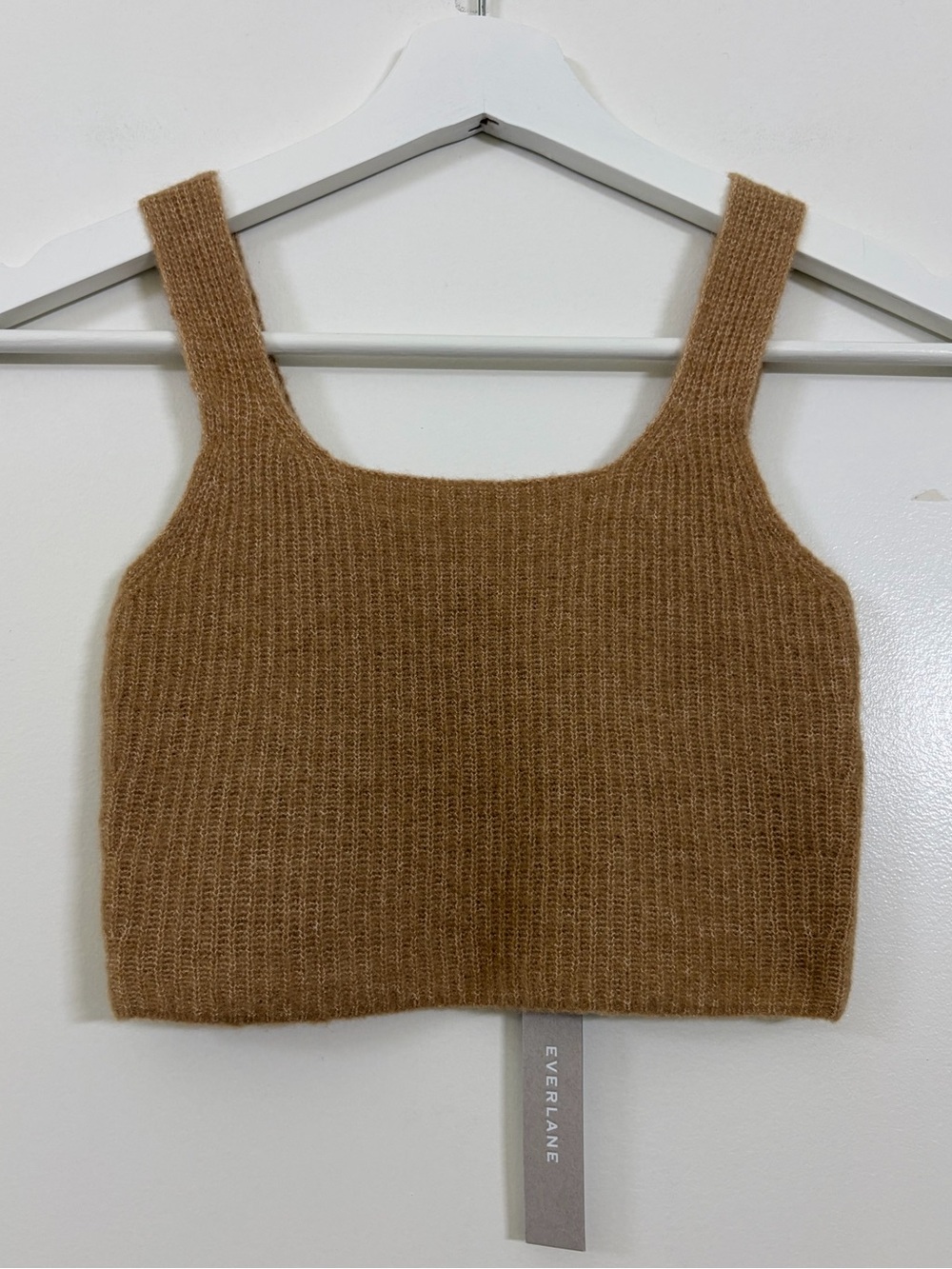 Everlane The Cozy Stretch Cropped Tank Camel Yak Wool Blend Sweater XXS - Picture 1 of 5